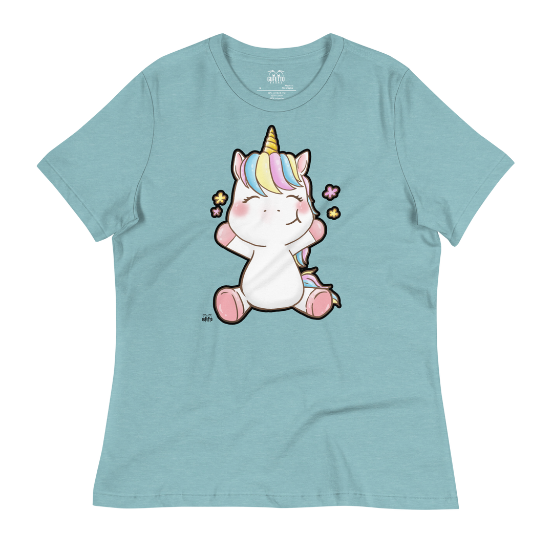 T-shirt fit donna Unicorn Happy - Gufetto Brand 