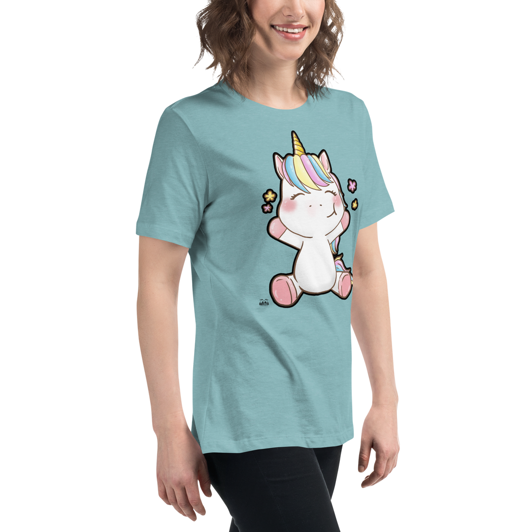 T-shirt fit donna Unicorn Happy - Gufetto Brand 