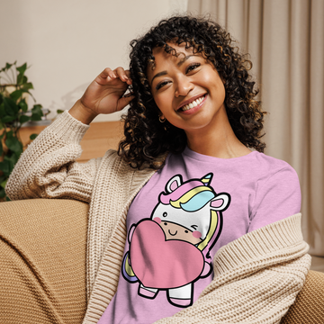 T-shirt fit donna Unicorn Cuore