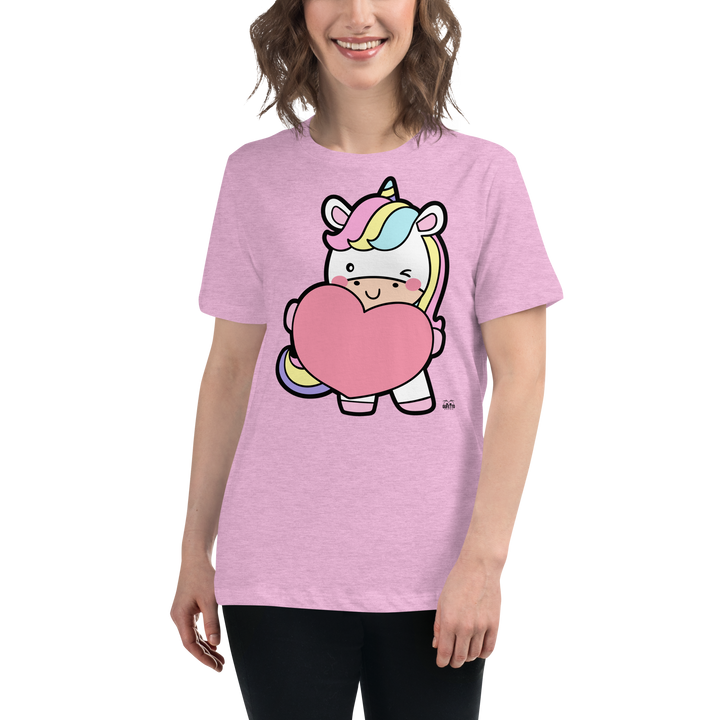 T-shirt fit donna Unicorn Cuore - Gufetto Brand 