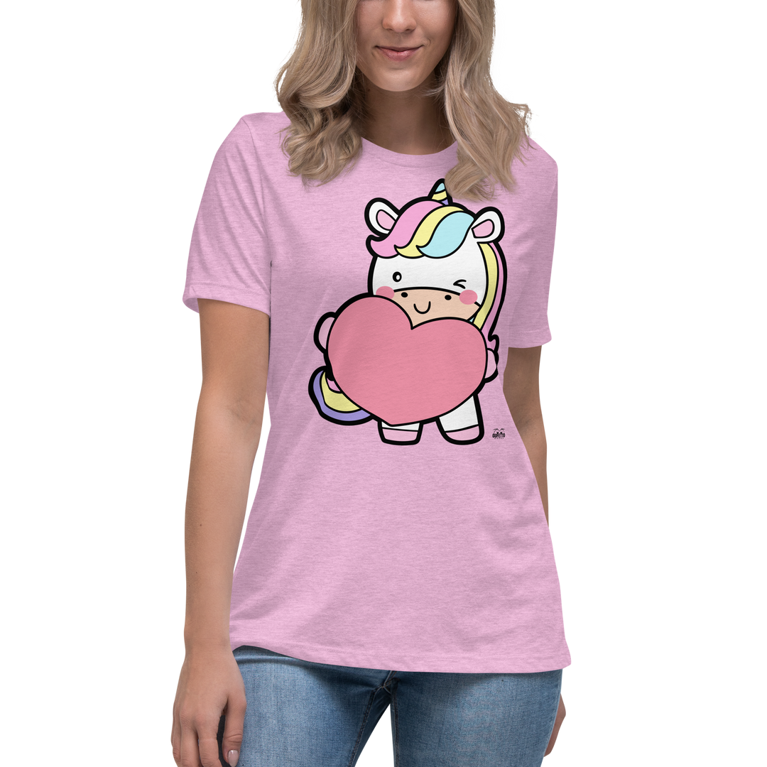 T-shirt fit donna Unicorn Cuore - Gufetto Brand 