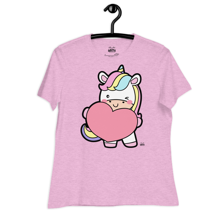 T-shirt fit donna Unicorn Cuore - Gufetto Brand 