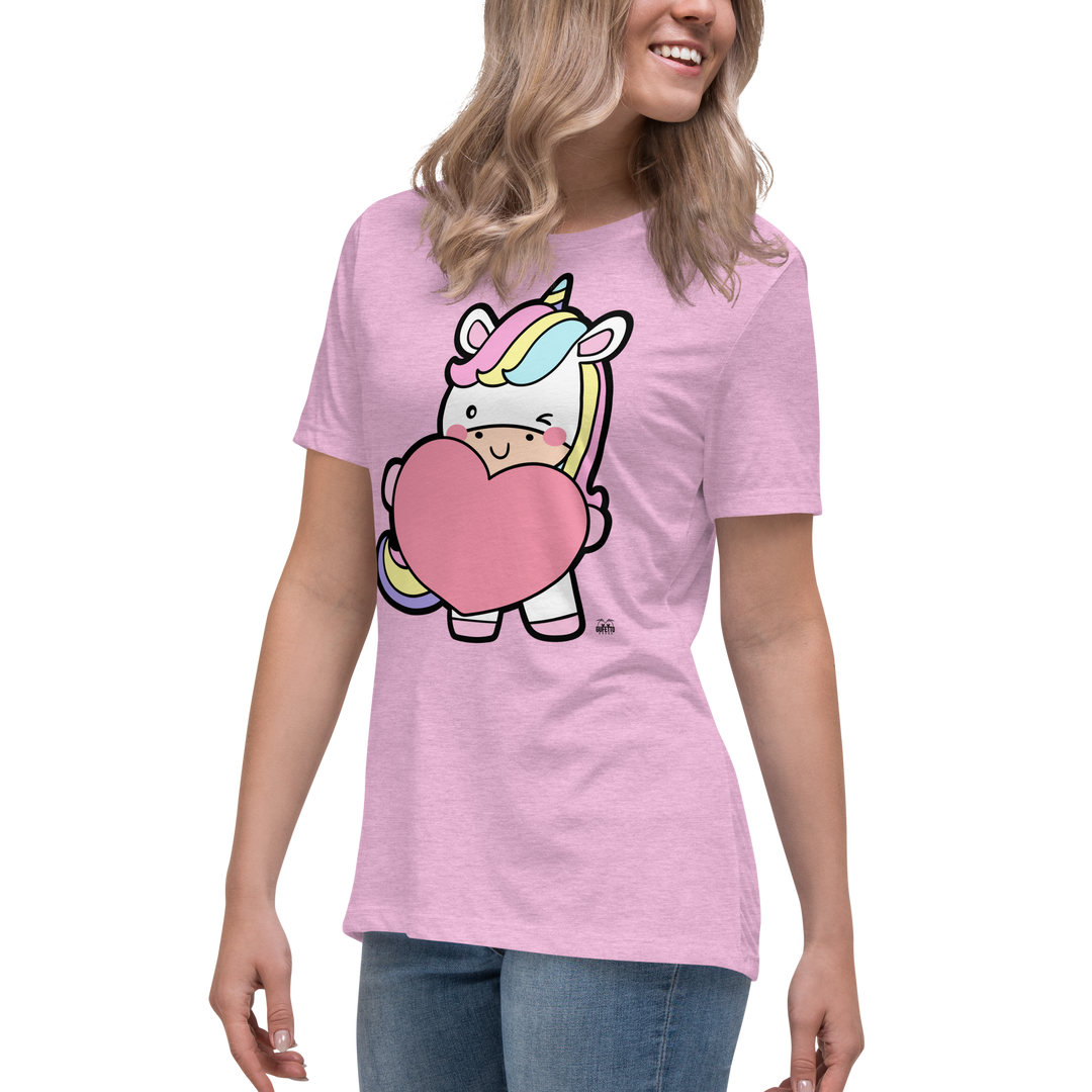 T-shirt fit donna Unicorn Cuore - Gufetto Brand 