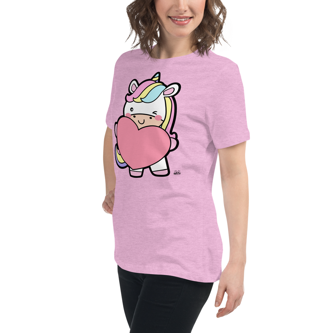 T-shirt fit donna Unicorn Cuore - Gufetto Brand 