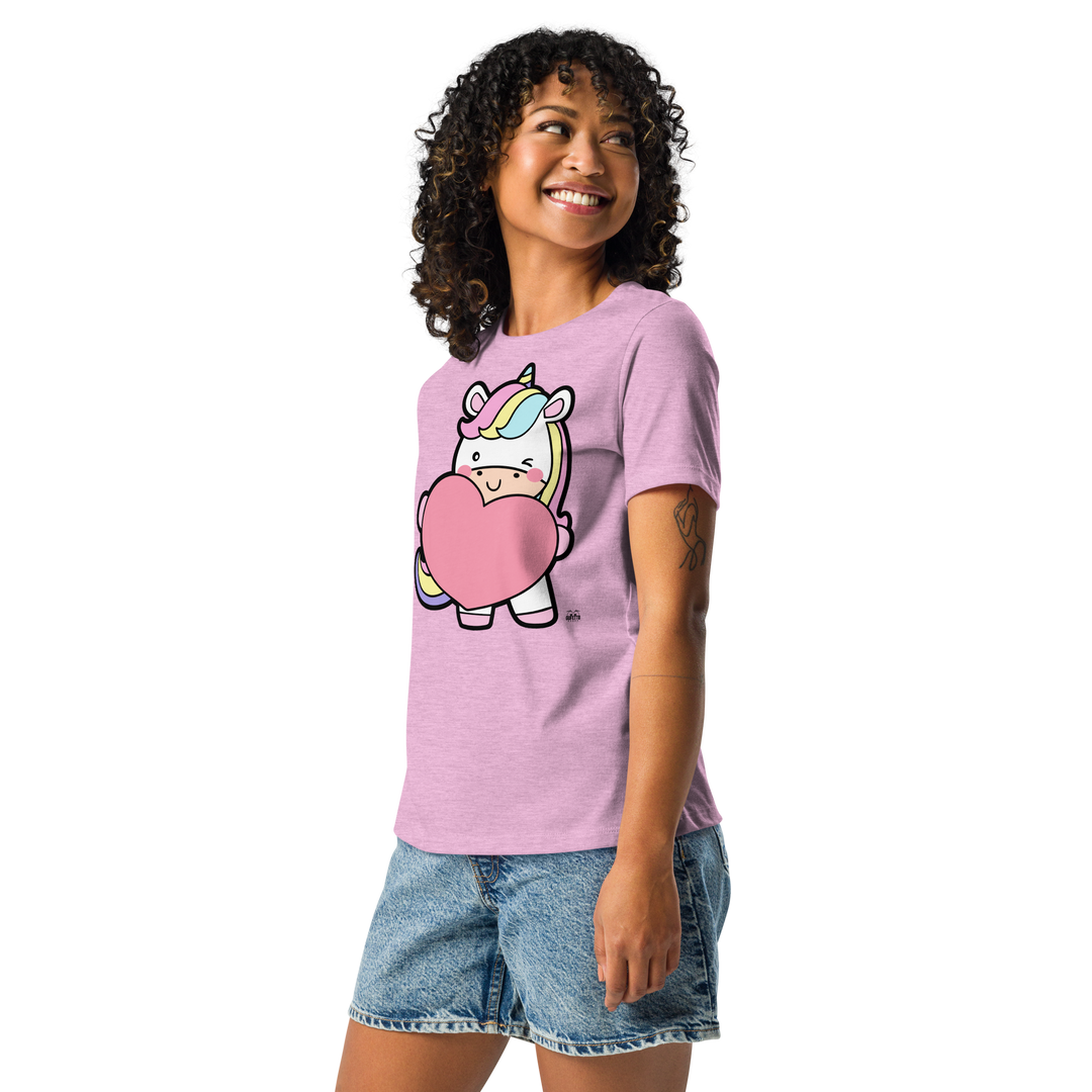 T-shirt fit donna Unicorn Cuore - Gufetto Brand 