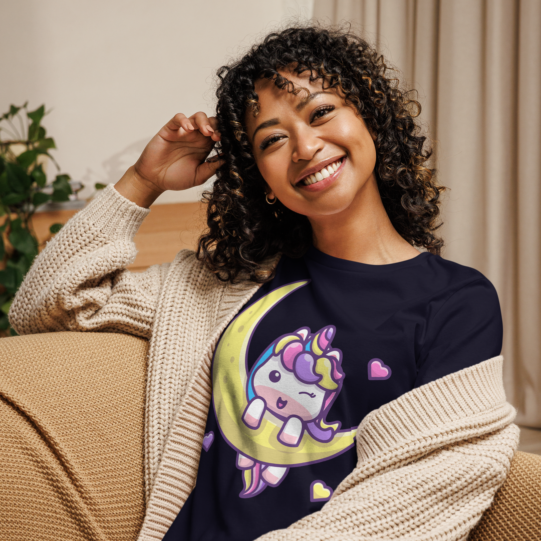 T-shirt  fit donna Unicorn Luna - Gufetto Brand 