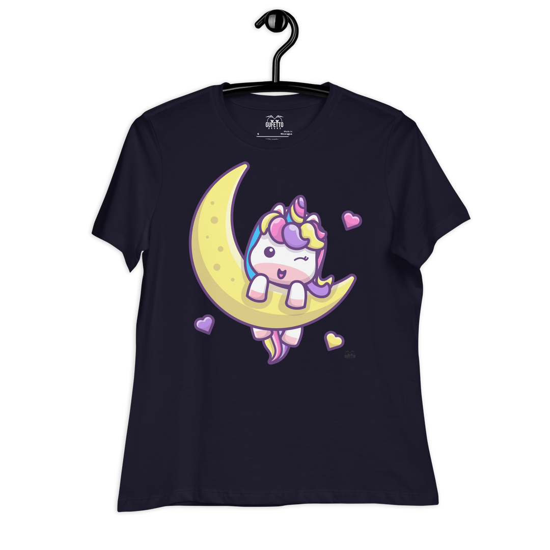 T-shirt  fit donna Unicorn Luna - Gufetto Brand 