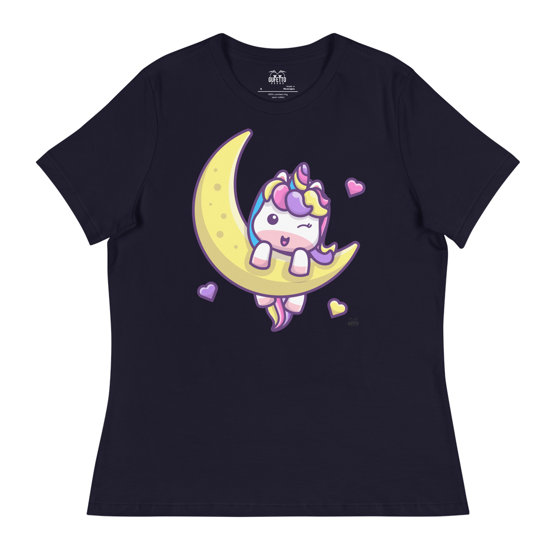 T-shirt  fit donna Unicorn Luna - Gufetto Brand 