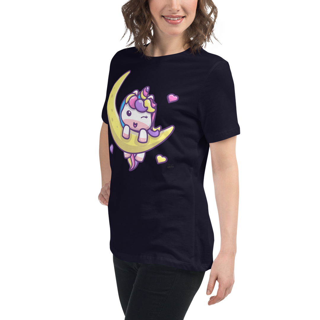 T-shirt  fit donna Unicorn Luna - Gufetto Brand 