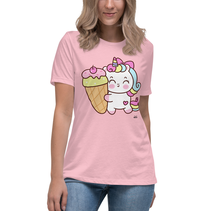 T-shirt fit donna Unicorn Gelato - Gufetto Brand 