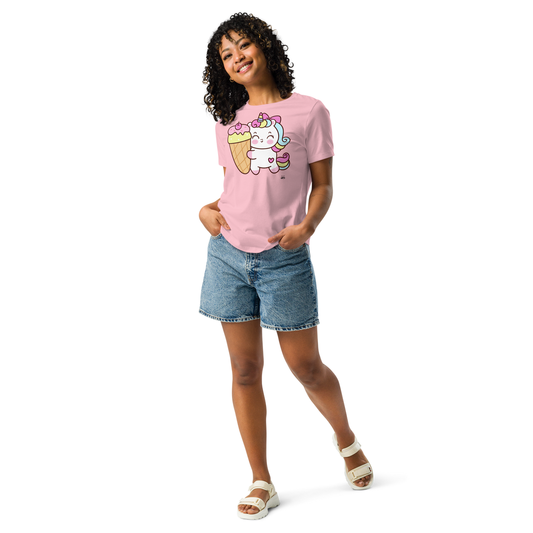 T-shirt fit donna Unicorn Gelato - Gufetto Brand 