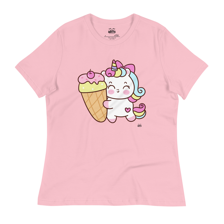 T-shirt fit donna Unicorn Gelato - Gufetto Brand 