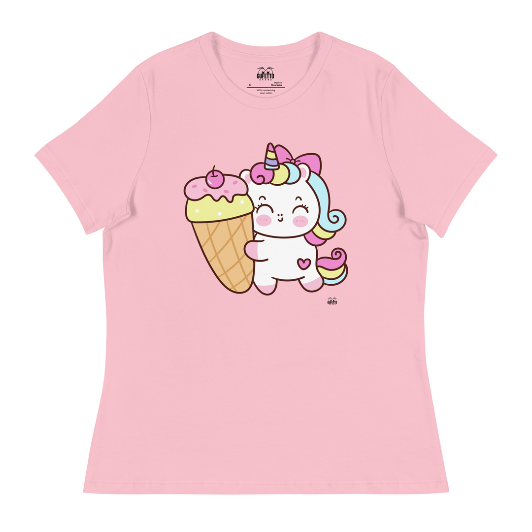 T-shirt fit donna Unicorn Gelato - Gufetto Brand 