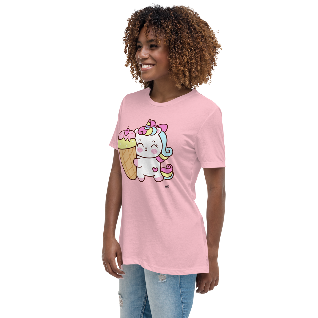 T-shirt fit donna Unicorn Gelato - Gufetto Brand 