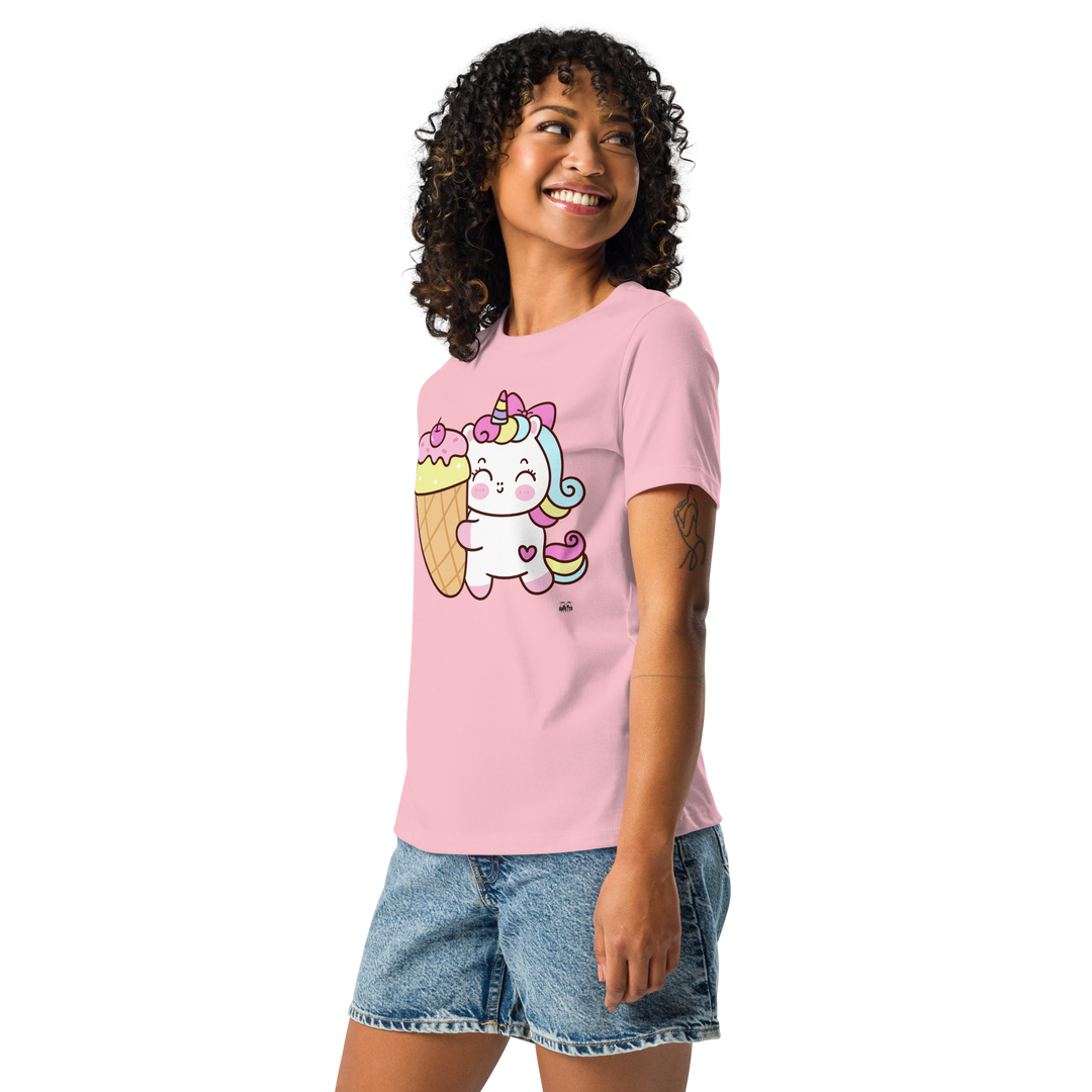 T-shirt fit donna Unicorn Gelato - Gufetto Brand 
