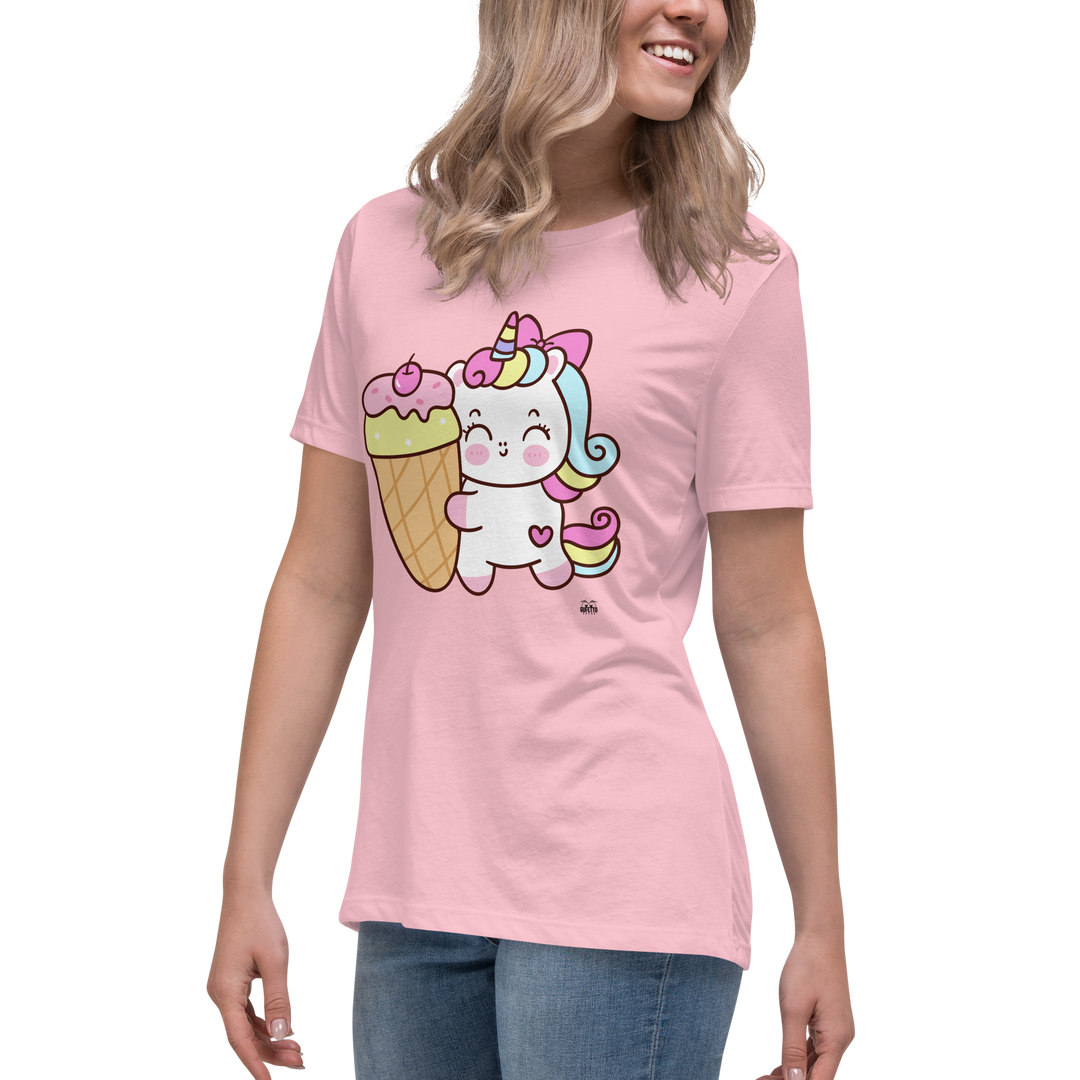 T-shirt fit donna Unicorn Gelato - Gufetto Brand 