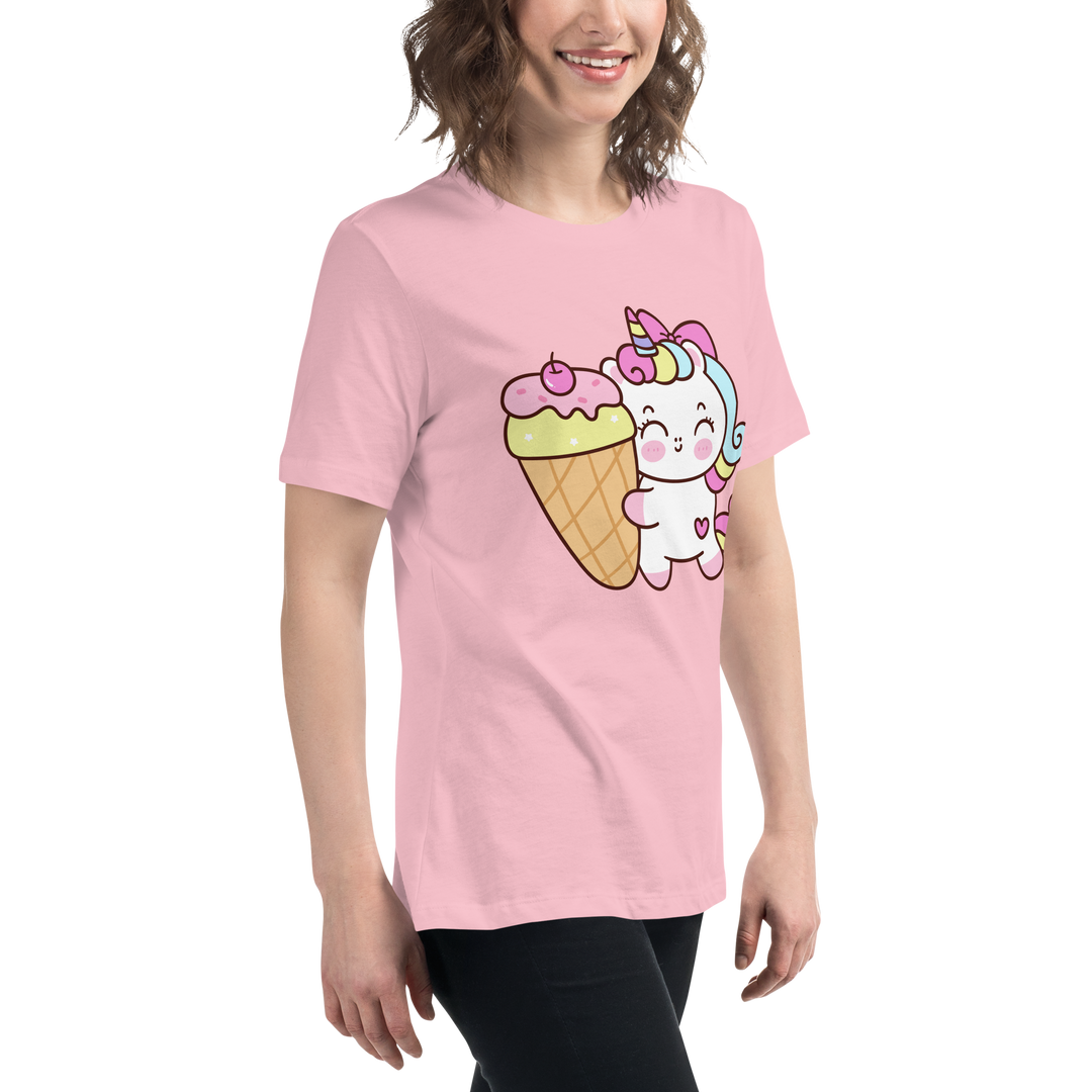 T-shirt fit donna Unicorn Gelato - Gufetto Brand 