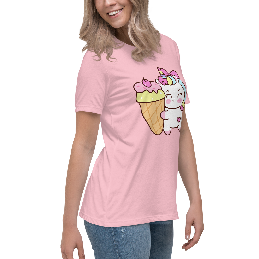T-shirt fit donna Unicorn Gelato - Gufetto Brand 
