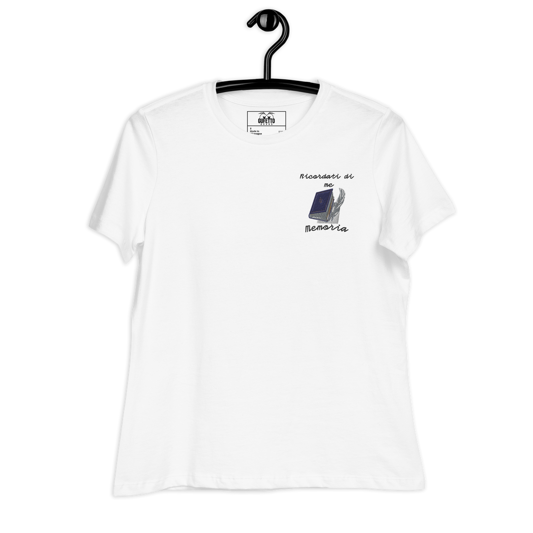T-shirt Ricamata Donna Ricordati di Me Libro e Penna - Gufetto Brand 