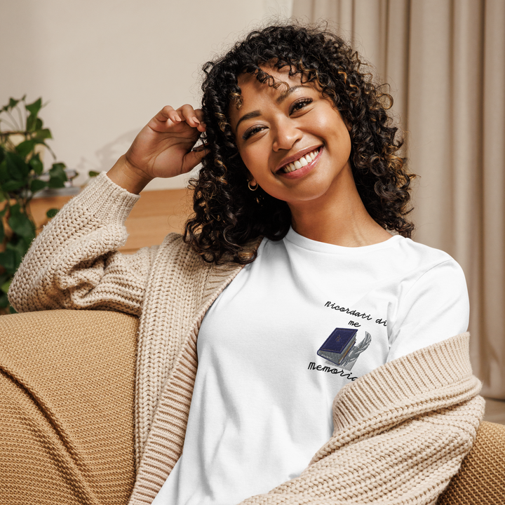 T-shirt Ricamata Donna Ricordati di Me Libro e Penna - Gufetto Brand 