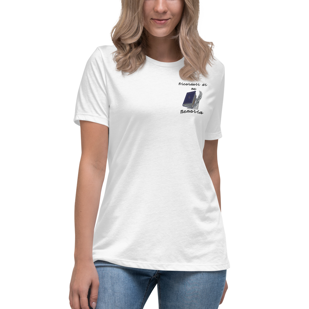T-shirt Ricamata Donna Ricordati di Me Libro e Penna - Gufetto Brand 