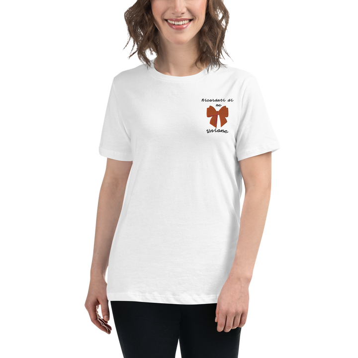 T-shirt Ricamata Donna Ricordati di Me Fiocco - Gufetto Brand 