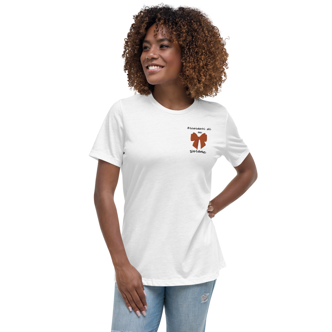 T-shirt Ricamata Donna Ricordati di Me Fiocco - Gufetto Brand 