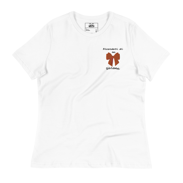 T-shirt Ricamata Donna Ricordati di Me Fiocco - Gufetto Brand 