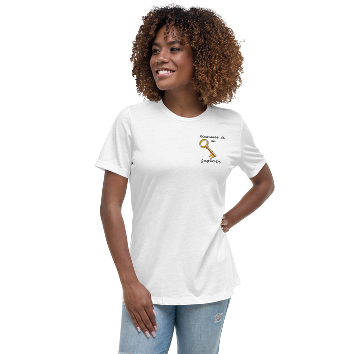 T-shirt Ricamata Donna Ricordati di Me Chiave - Gufetto Brand 