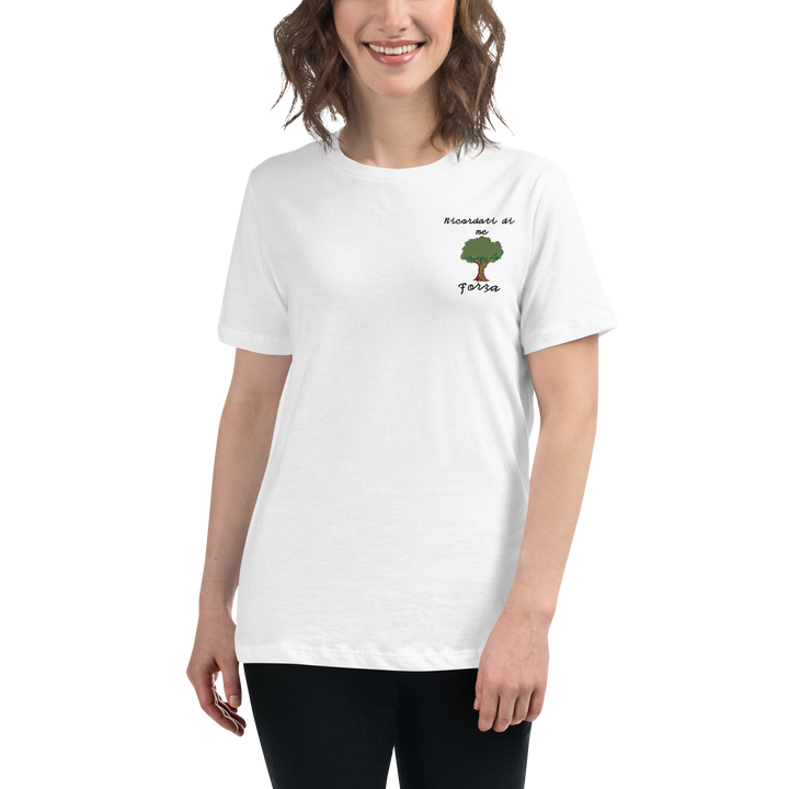 T-shirt Ricamata Donna Ricordati di Me Albero - Gufetto Brand 