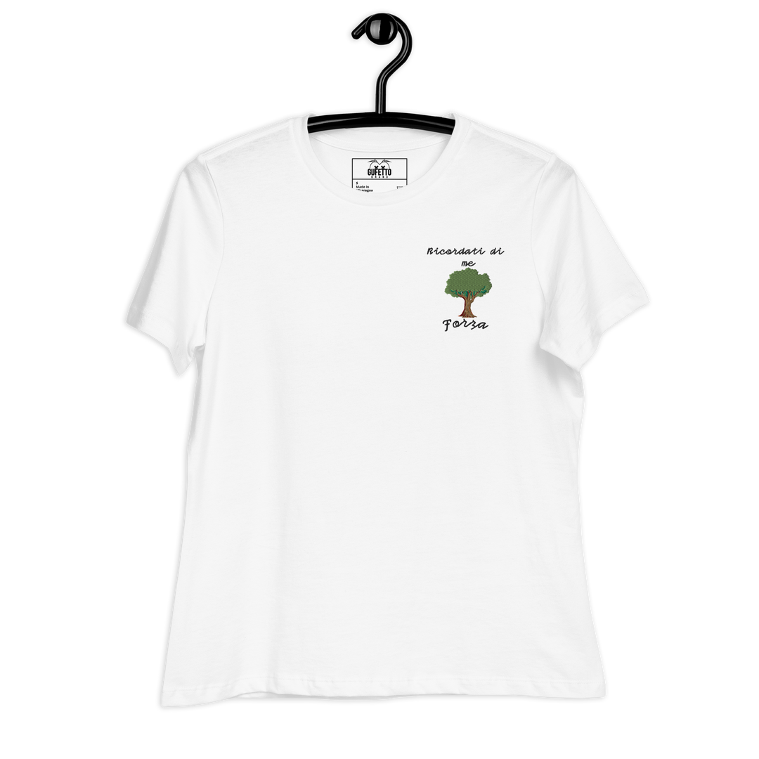 T-shirt Ricamata Donna Ricordati di Me Albero - Gufetto Brand 