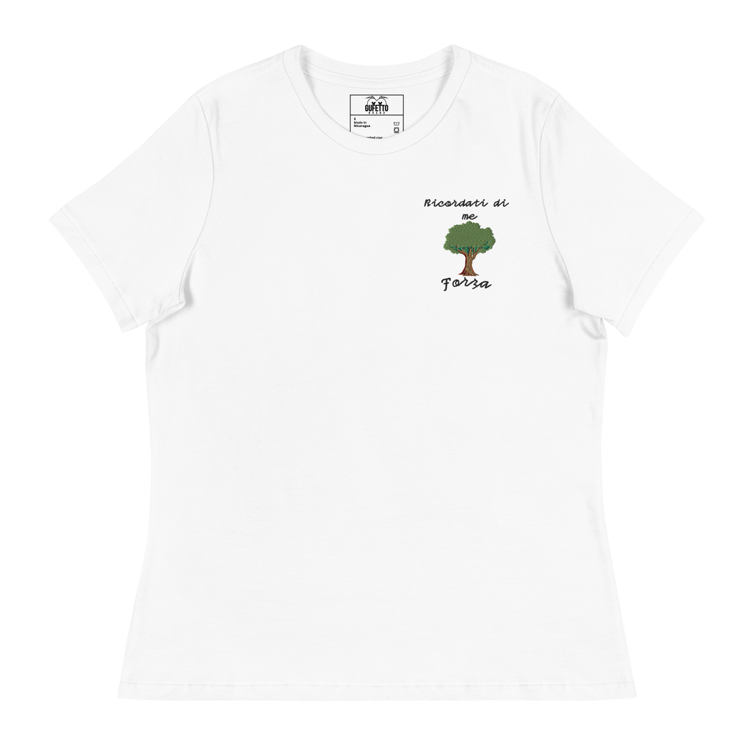 T-shirt Ricamata Donna Ricordati di Me Albero - Gufetto Brand 