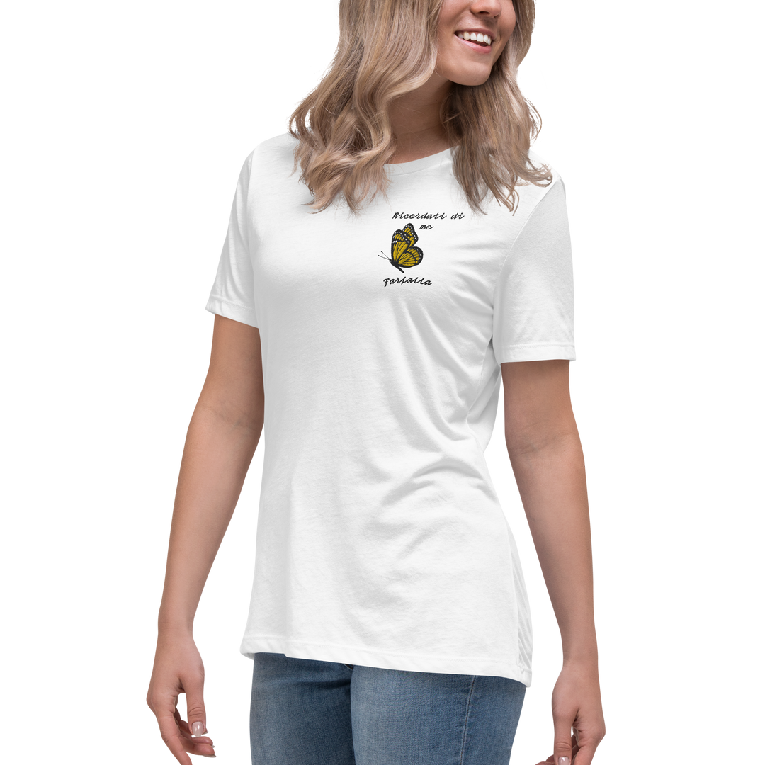 T-shirt Ricamata Donna Ricordati di Me Farfalla - Gufetto Brand 