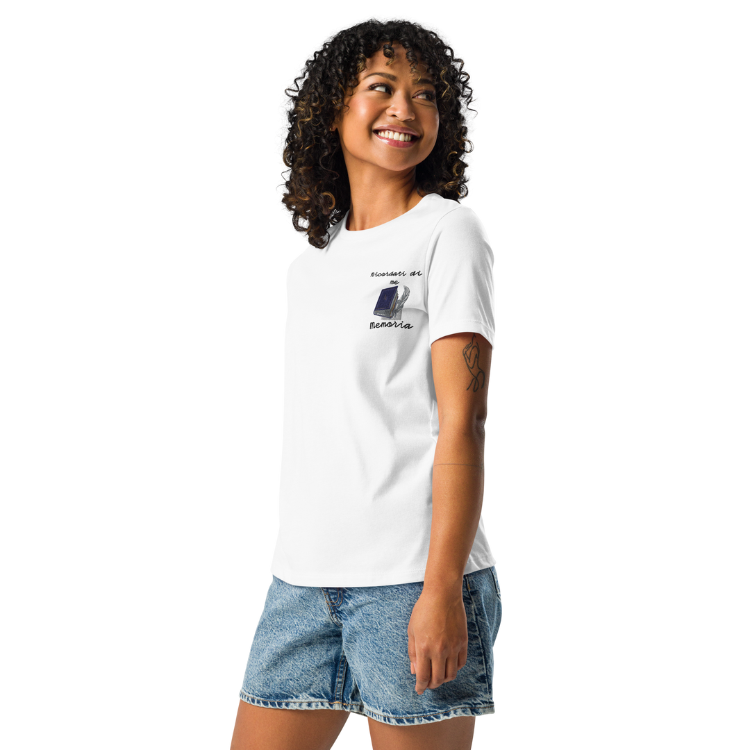 T-shirt Ricamata Donna Ricordati di Me Libro e Penna - Gufetto Brand 