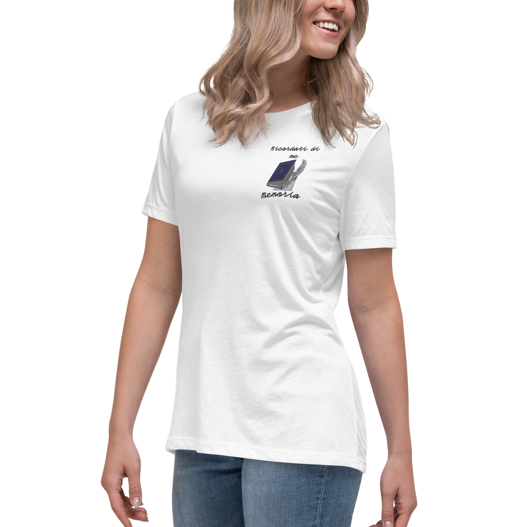 T-shirt Ricamata Donna Ricordati di Me Libro e Penna - Gufetto Brand 