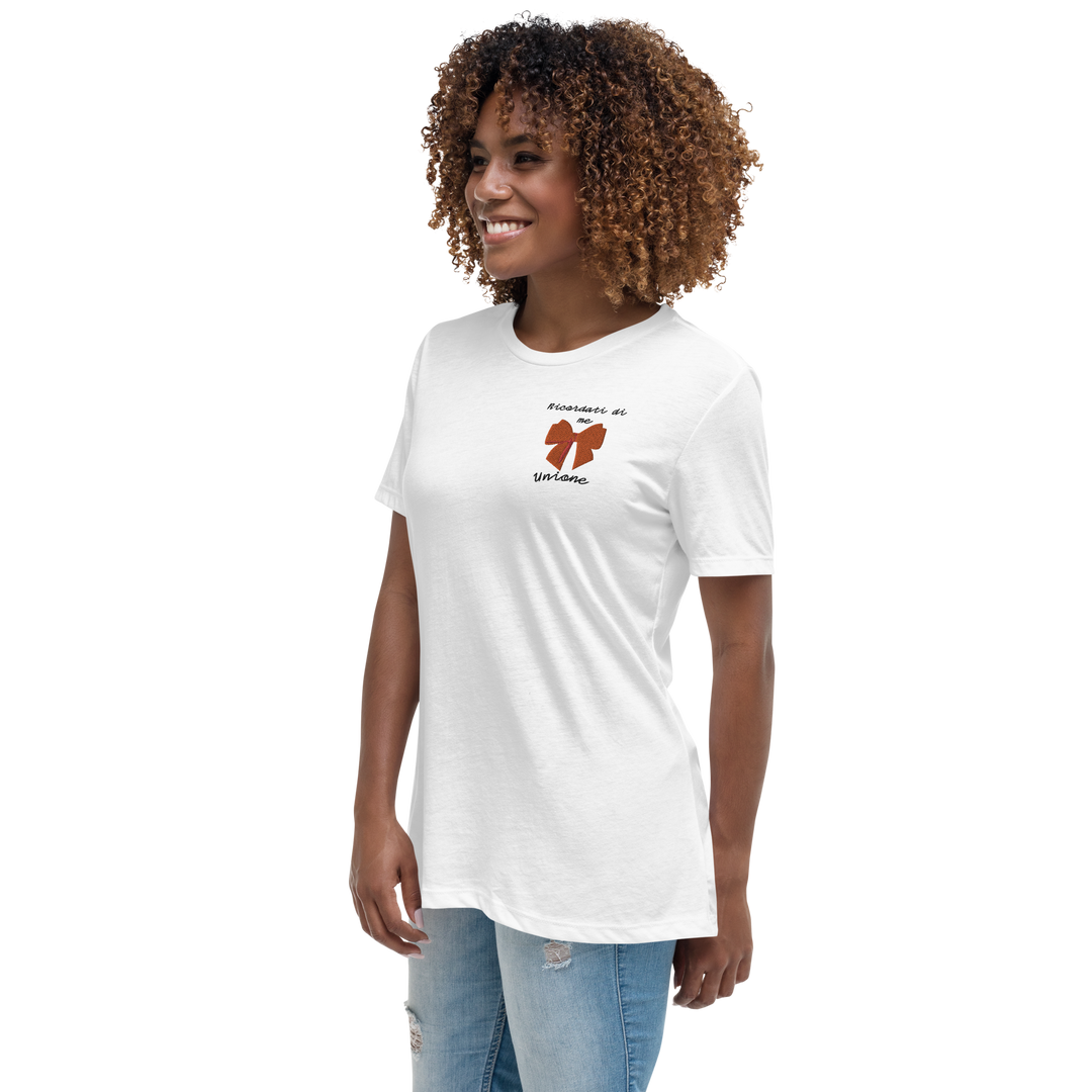 T-shirt Ricamata Donna Ricordati di Me Fiocco - Gufetto Brand 