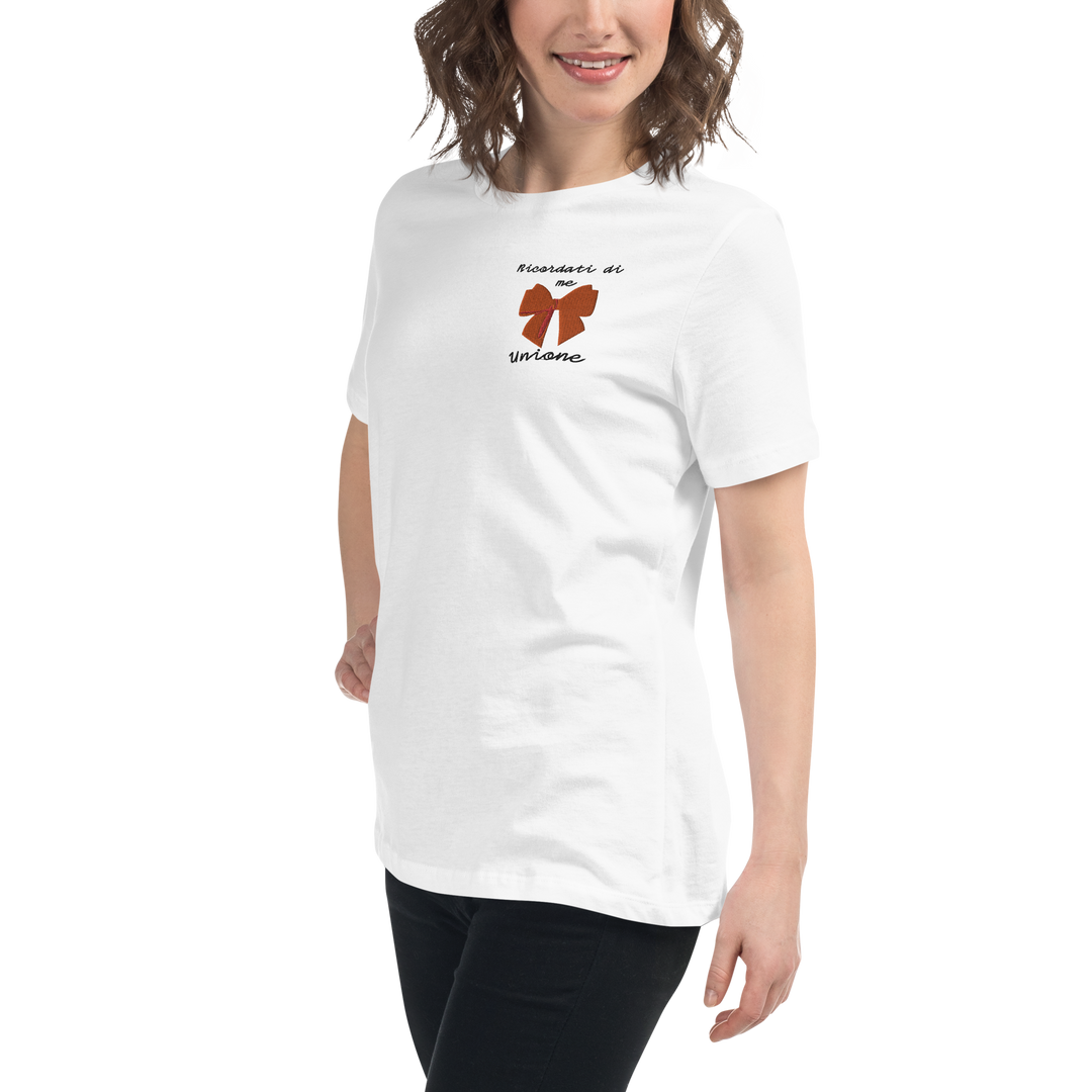 T-shirt Ricamata Donna Ricordati di Me Fiocco - Gufetto Brand 