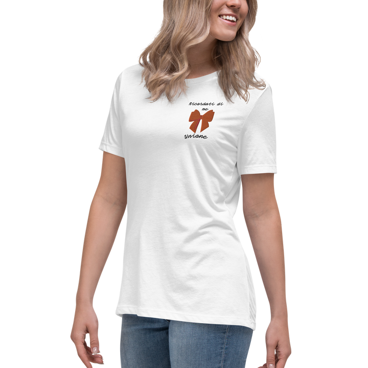 T-shirt Ricamata Donna Ricordati di Me Fiocco - Gufetto Brand 