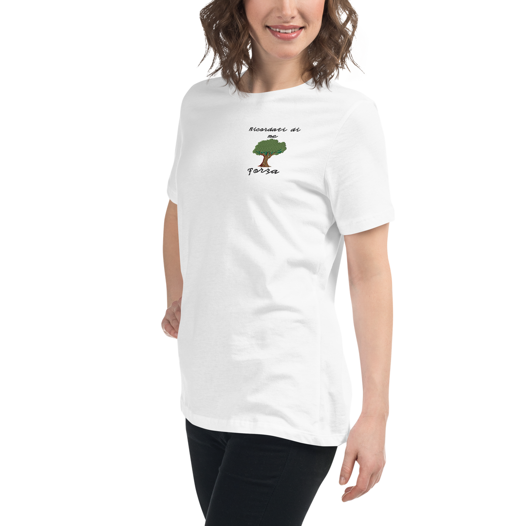 T-shirt Ricamata Donna Ricordati di Me Albero - Gufetto Brand 