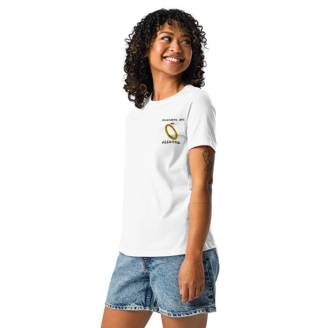 T-shirt Ricamata Donna Ricordati di Me Anello - Gufetto Brand 