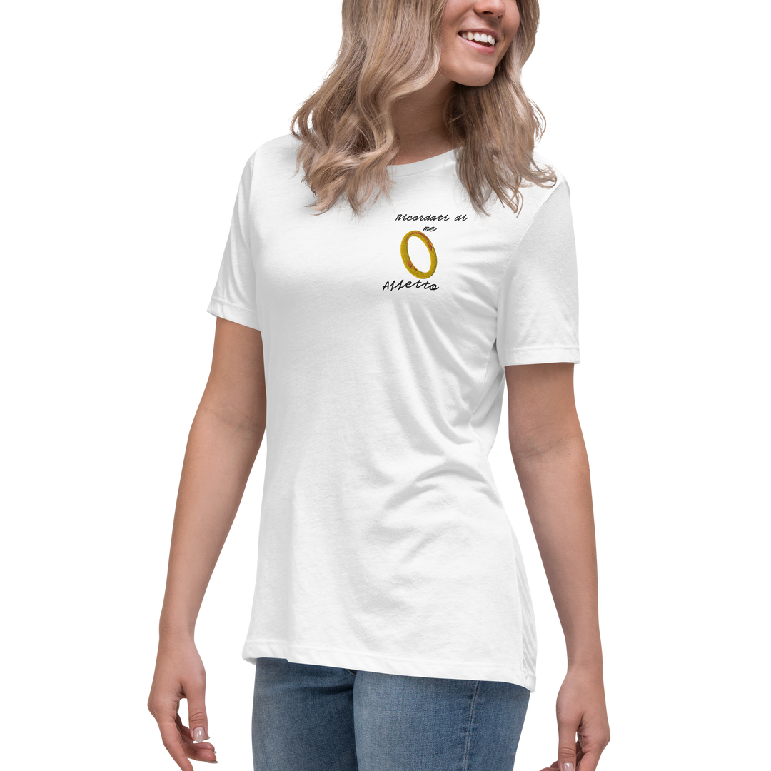T-shirt Ricamata Donna Ricordati di Me Anello - Gufetto Brand 