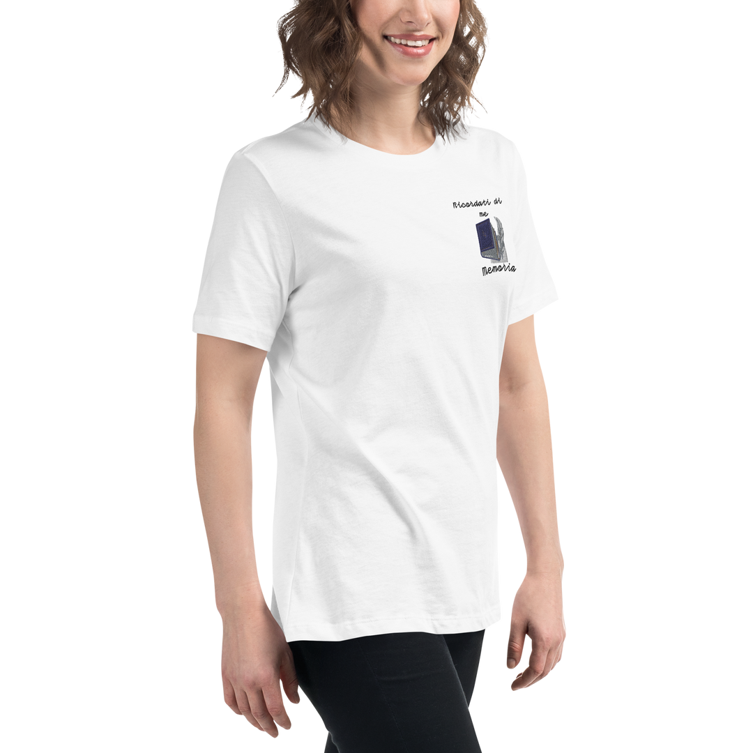 T-shirt Ricamata Donna Ricordati di Me Libro e Penna - Gufetto Brand 