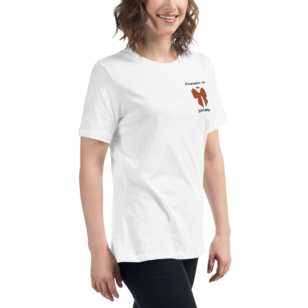 T-shirt Ricamata Donna Ricordati di Me Fiocco - Gufetto Brand 