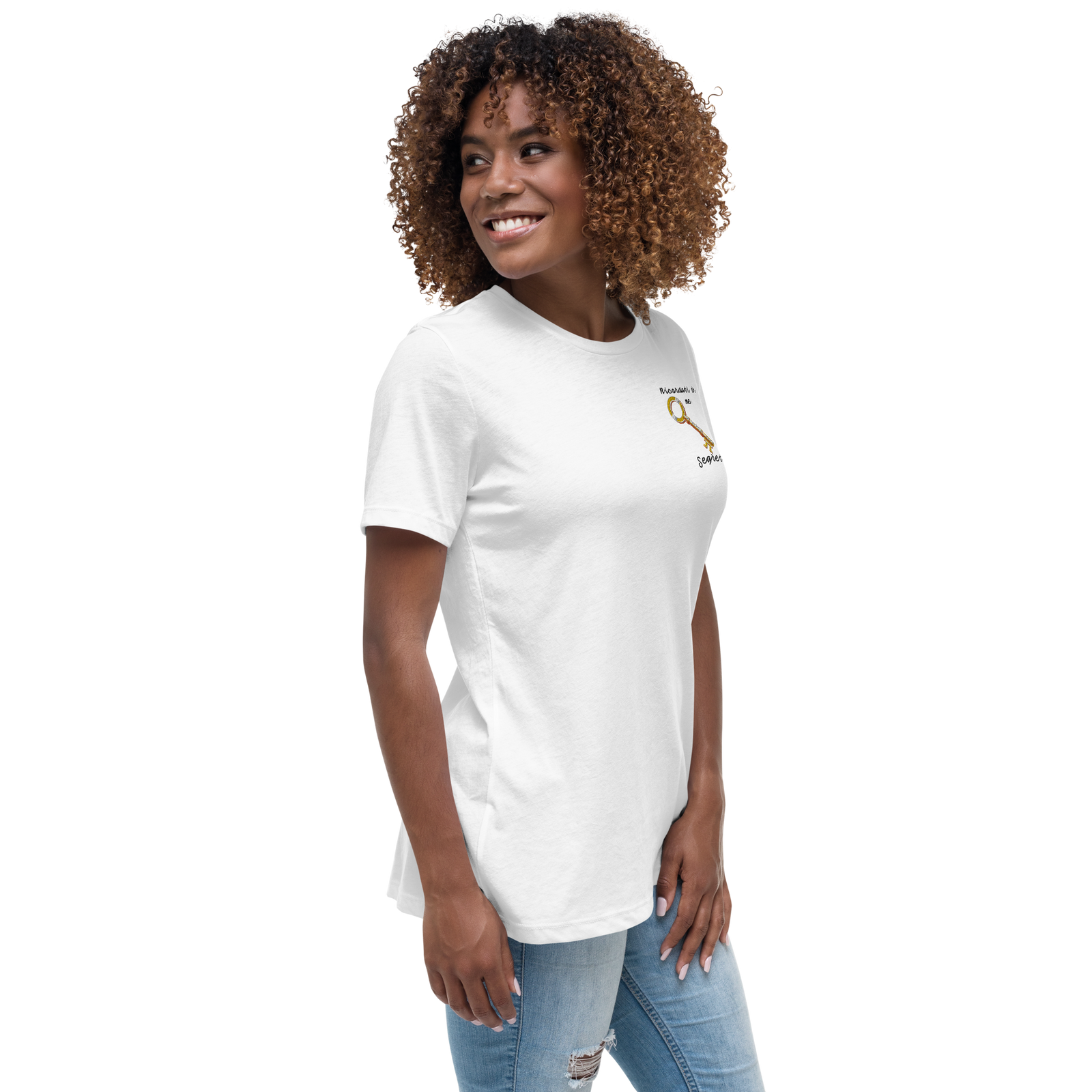T-shirt Ricamata Donna Ricordati di Me Chiave - Gufetto Brand 