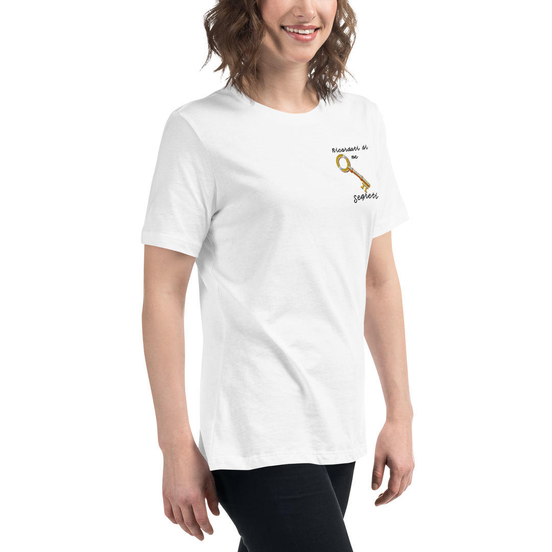 T-shirt Ricamata Donna Ricordati di Me Chiave - Gufetto Brand 