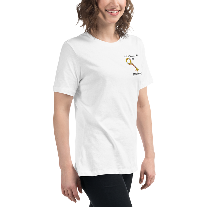 T-shirt Ricamata Donna Ricordati di Me Chiave - Gufetto Brand 
