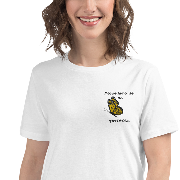 T-shirt Ricamata Donna Ricordati di Me Farfalla - Gufetto Brand 