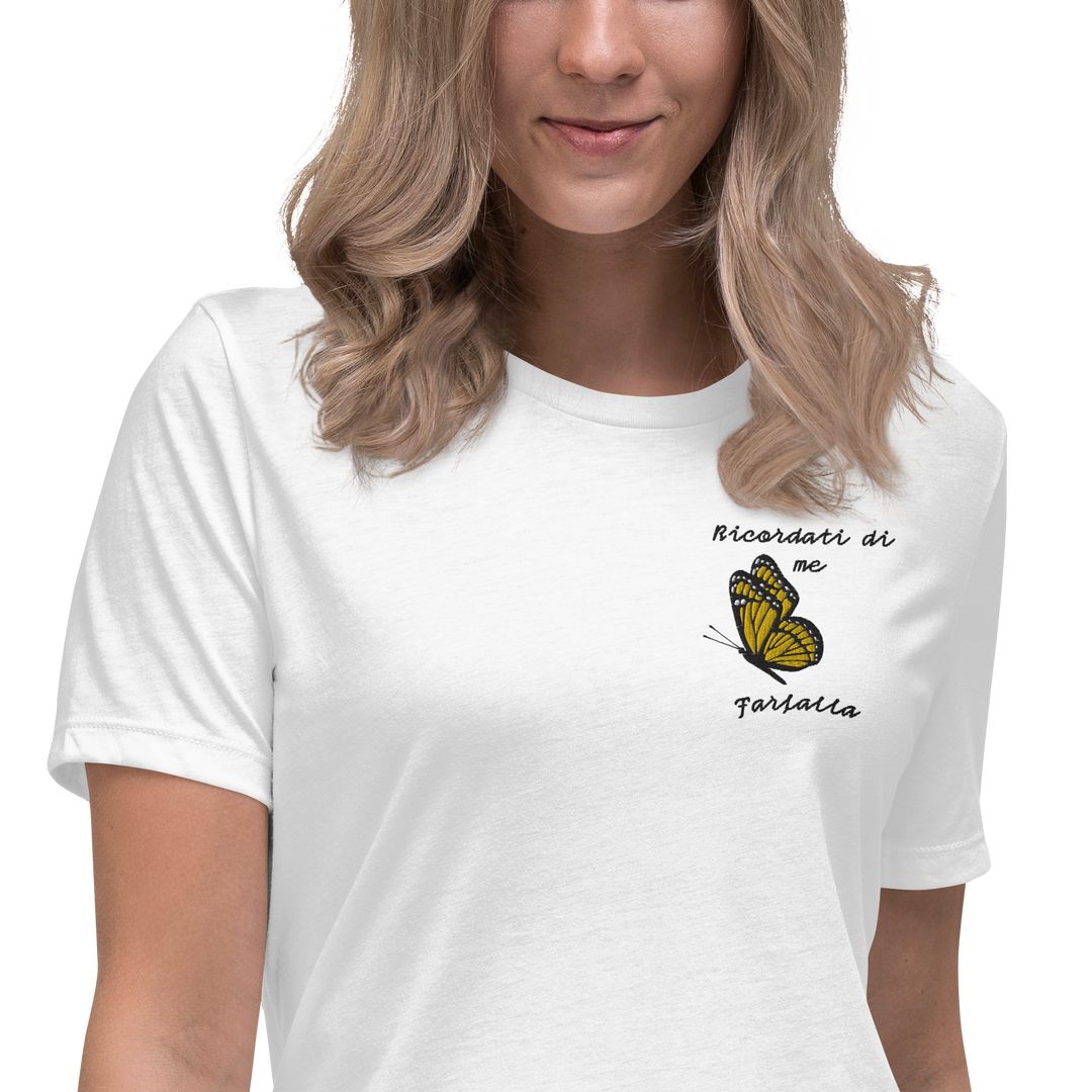 T-shirt Ricamata Donna Ricordati di Me Farfalla - Gufetto Brand 