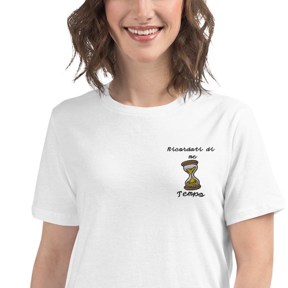 T-shirt Ricamata Donna Ricordati di Me Clessidra - Gufetto Brand 
