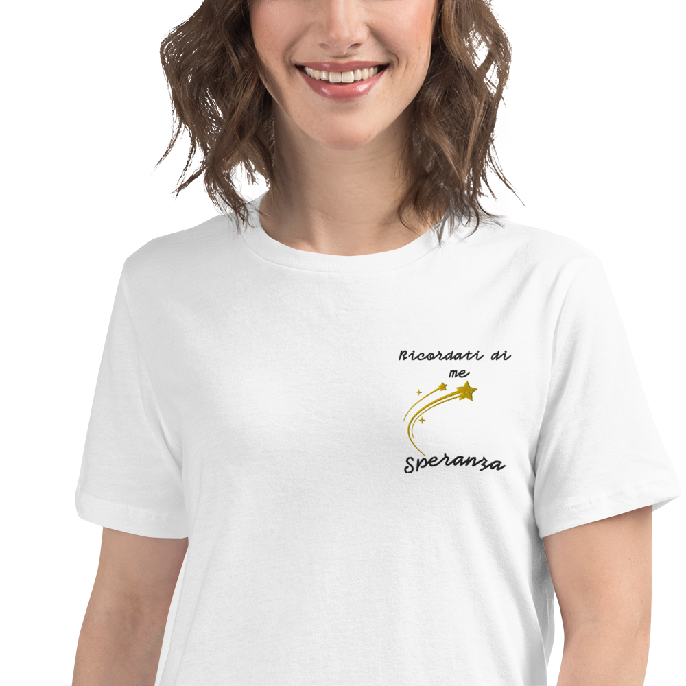 T-shirt Ricamata Donna Ricordati di Me Stella - Gufetto Brand 